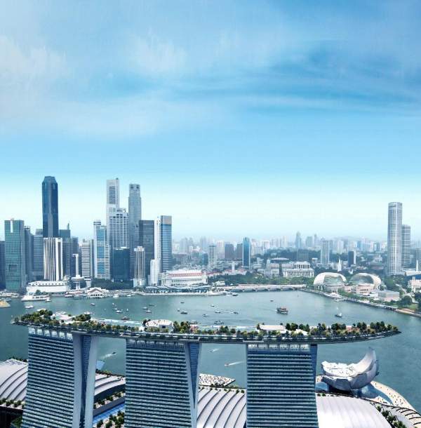在酒店頂部的空中花園可俯瞰新加坡風光。( 相片來源:濱海灣金沙酒店 ) 新加坡